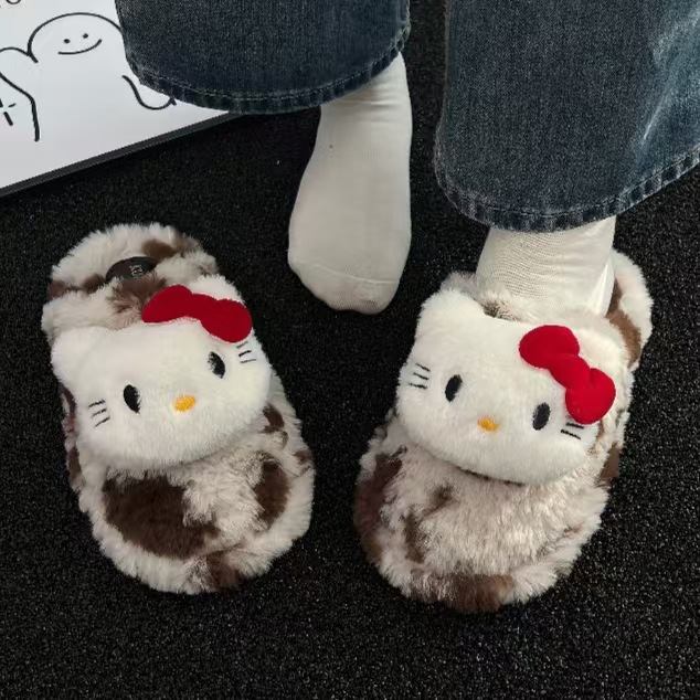 冬季新款超保暖可爱情侣款棉拖鞋居家女毛绒防滑一字棉拖鞋