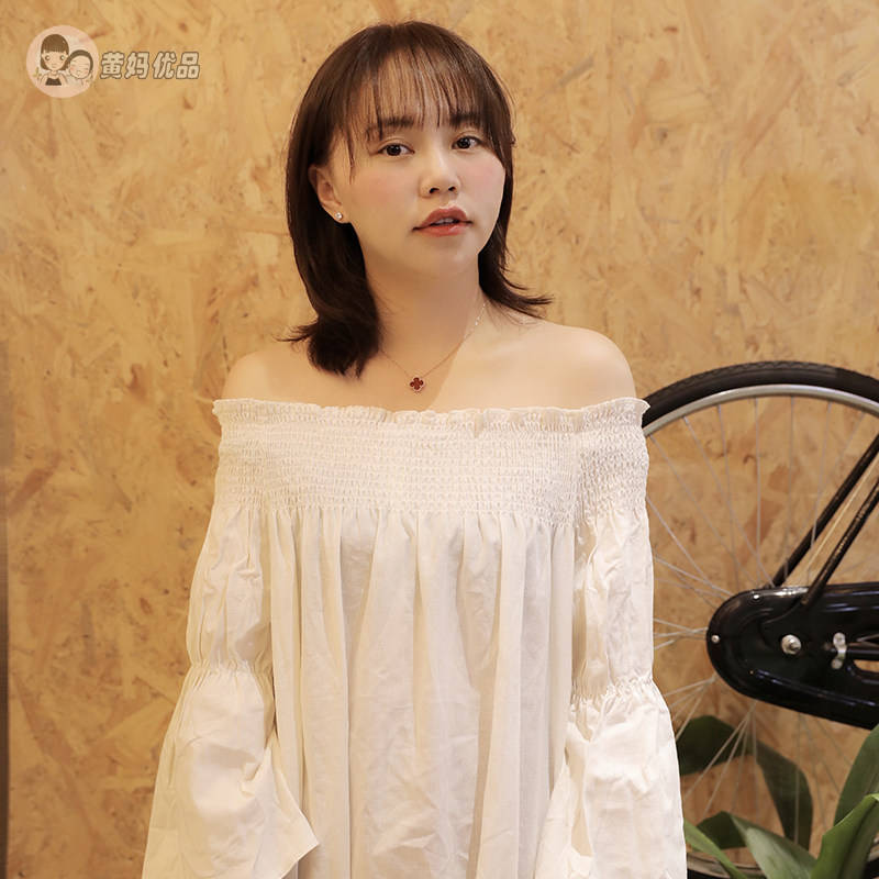 【haha.share】一字肩上衣 甜美减龄褶皱弹力露肩一字领T恤女|msdalam kategori Butik wanita / wanita, baju-T - dari Buy2taobao.com untuk memberikan perkhidmatan ejen Taobao profesional membeli