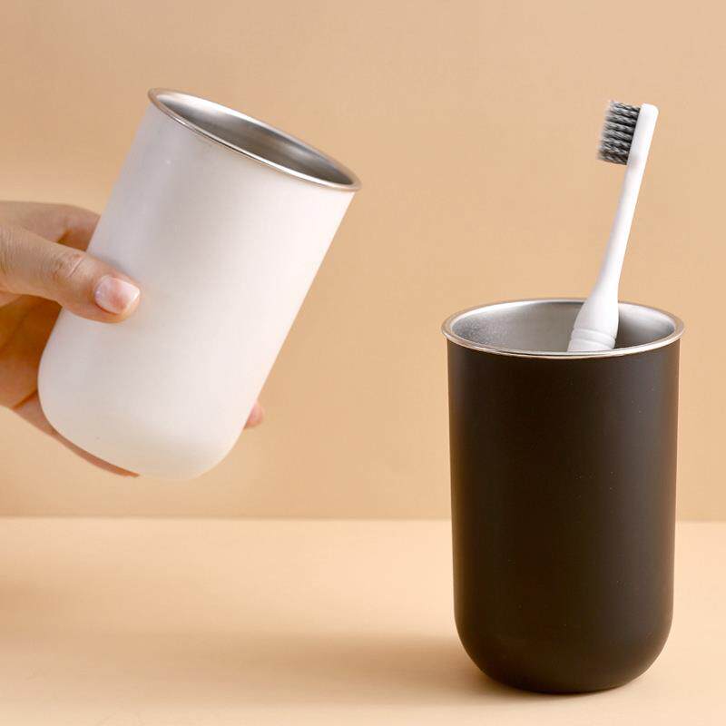 日系ins风刷牙杯一家三口家用漱口杯创意简约304不锈钢情侣洗漱杯