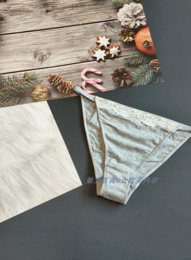 三90-165斤中东皇家NAY浅灰色93%纯棉质中低腰女细带比基尼三角裤