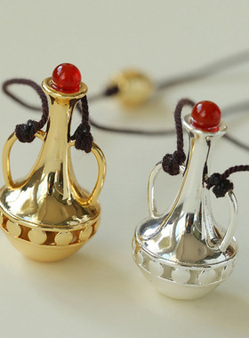 欧美简约原宿风毛衣链双耳瓶设计耳钉项链ins新中式个性毛衣配饰