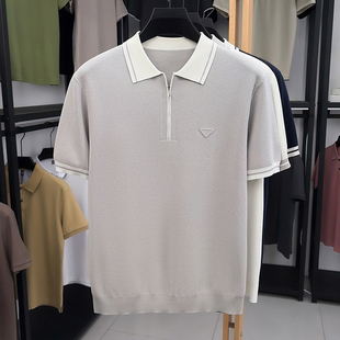 依立腾男士 简约百搭舒适亲肤透气商务休闲 翻领拉链POLO衫