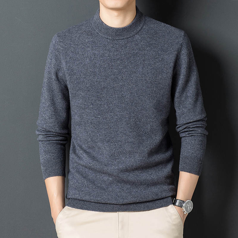 Yiliton/依立腾男士秋冬全羊毛衫保暖舒适100%绵羊毛百搭打底衫