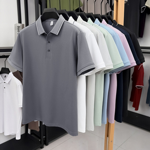 新款 依立腾男士 简约百搭舒适凉感透气亲肤宜人夏季 翻领POLO衫 短袖