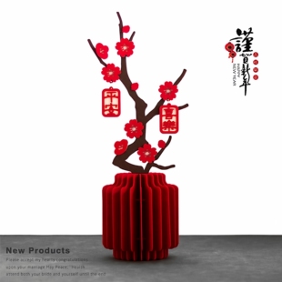 饰布置新中式 春节花瓶摆台 顺便买卖马年2026生肖福字新年摆件装
