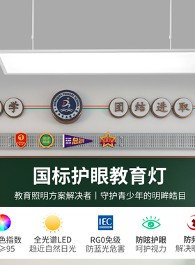 国标LED微晶款护眼教室灯防眩光黑板灯幼儿园教育培训机构专用灯