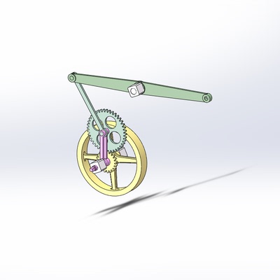 31 齿轮驱动的摇摆机构solidworks2020模型带约束和运动仿真参数