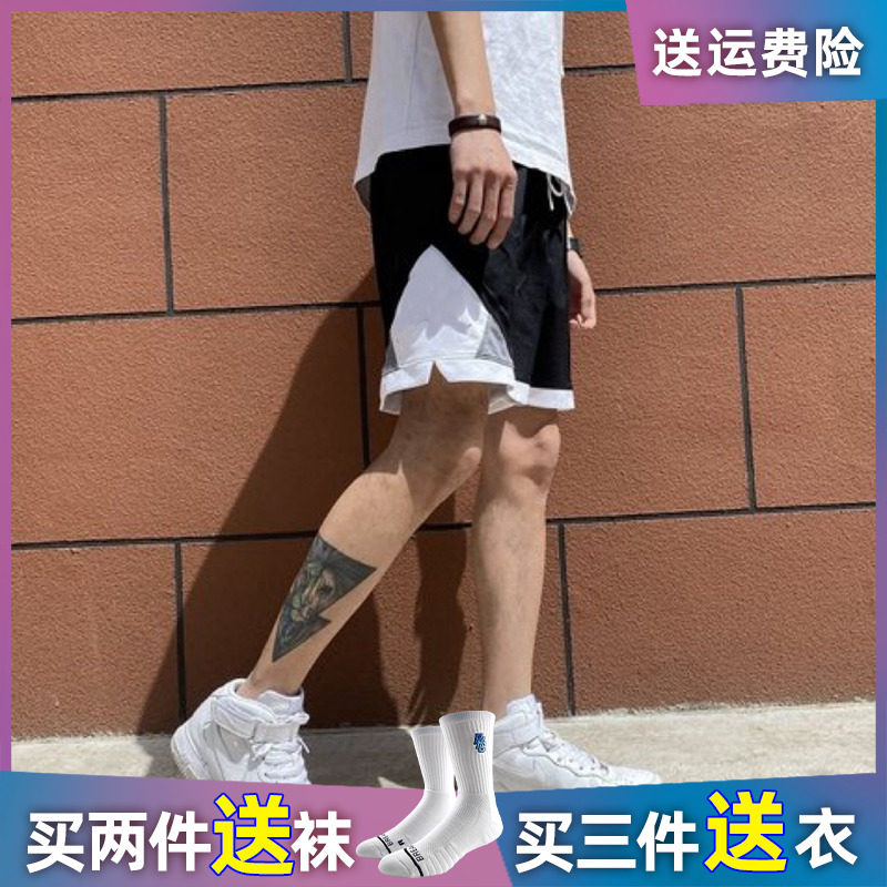 AJ篮球短裤男美式短裤夏简约运动三四分裤宽松跑步健身小短裤速干