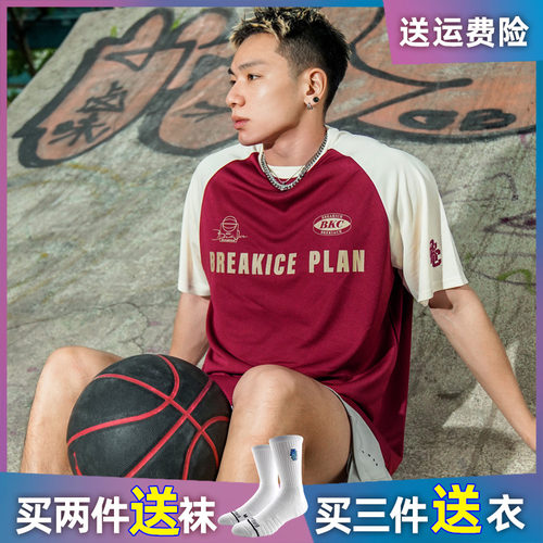 breakice美式插肩袖篮球短袖