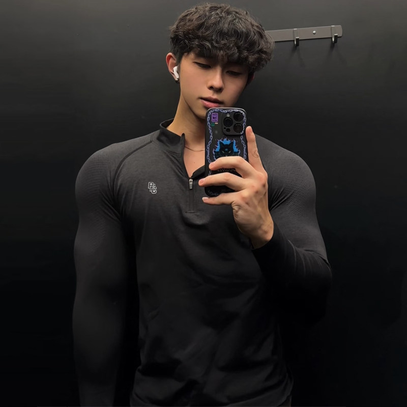 BKCXZICE破冰鲨鱼无缝紧身衣速干秋冬半拉链运动长袖T恤健身衣男,运动服/休闲服装,运动T恤,淘宝优惠券,粉丝福利购,淘宝优惠卷