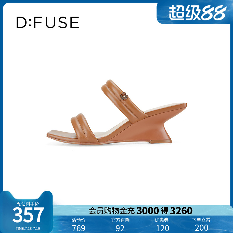 dfuse坡跟凉拖鞋迪芙斯舒适