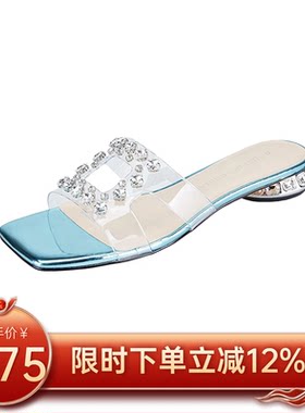 水钻扣平底凉拖鞋女dfuse