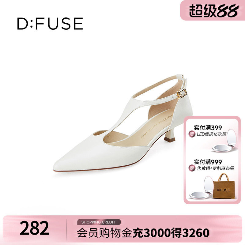 Dfuse2026春夏季新款尖头凉鞋玛丽珍宴会酒杯高跟单鞋