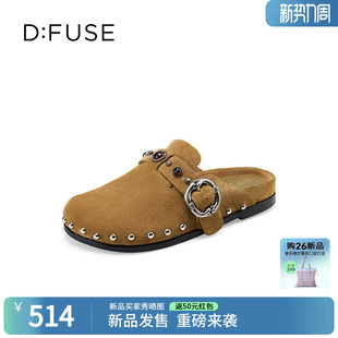 休闲风穆勒拖鞋 懒人鞋 穆勒 游牧风半拖复古包头勃肯鞋 DFuse25春季