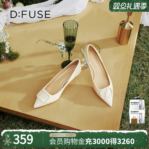 迪芙斯双D扣简约细高跟单鞋