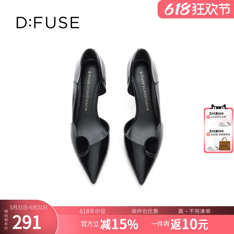Dfuse迪芙斯2026春季新款原创心形通勤酒杯跟高跟单鞋
