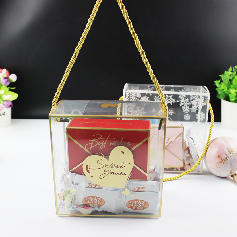 透明雪花酥包装盒牛轧糖饼干曲奇糖果手提礼盒棒棒糖盒子