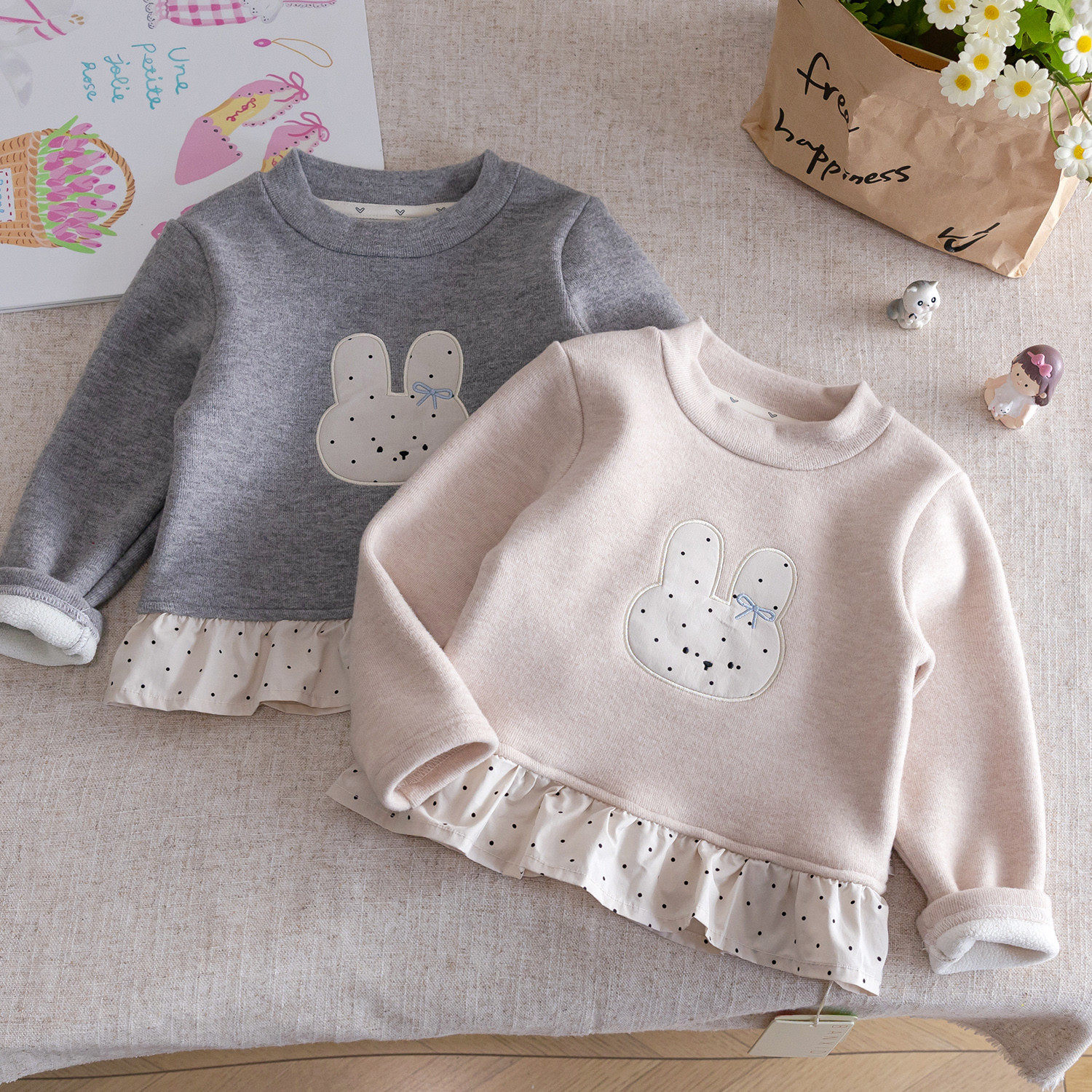 女童长袖t恤秋冬装加绒儿童打底衫宝宝衣服童装上衣可爱百搭卫衣,童装/婴儿装/亲子装,T恤,淘宝优惠券,粉丝福利购,淘宝优惠卷