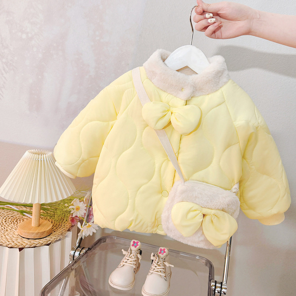 1-5岁冬季红色加绒夹棉棉袄外套