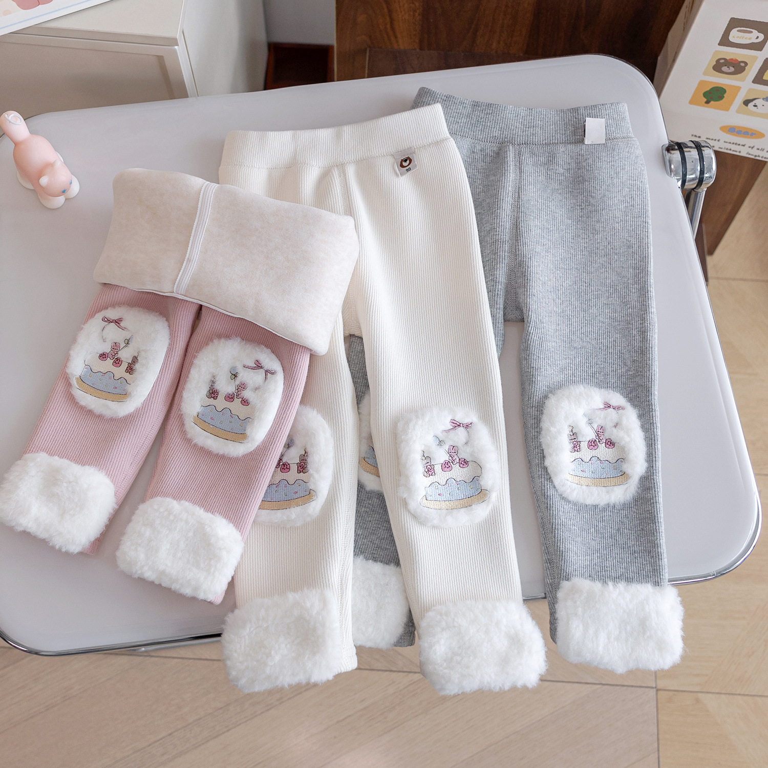 女童加绒打底裤冬季韩版百搭一体绒长裤裤子