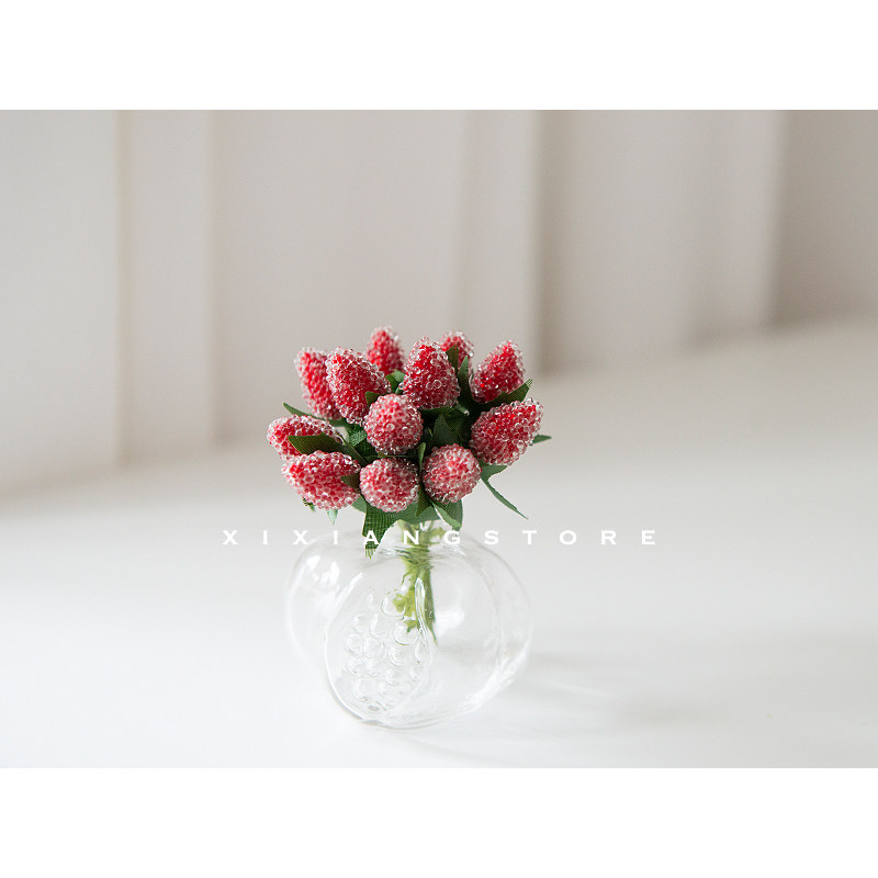 「西巷商店」小冰莓和小石榴日本出口ins玻璃花瓶仿真花摆件水培,家居饰品,花瓶,淘宝优惠券,粉丝福利购,淘宝优惠卷