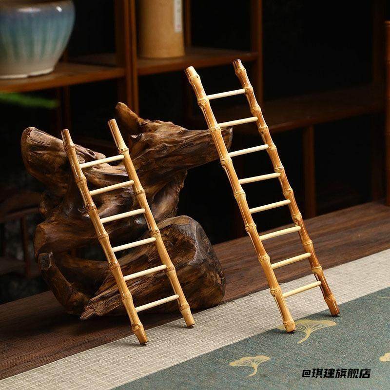 家用茶馆茶杯架中式茶杯架财富热门竹鞭步步高升杯架竹制玩具梯子,家居饰品,桌面摆件,淘宝优惠券,粉丝福利购,淘宝优惠卷