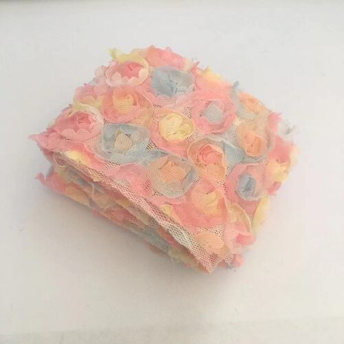 鞋服配饰立体玫瑰花彩色发饰布料