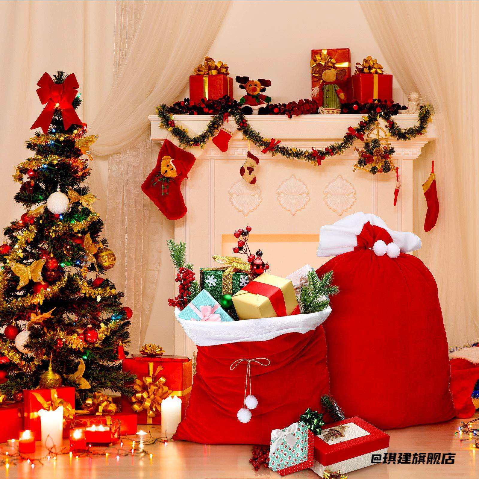 圣诞老人红袋子圣诞老人大背包圣诞老人红袋子束口袋圣诞节礼物袋