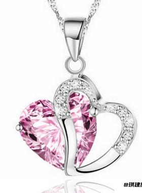 直供新款镀银饰品韩版桃心形