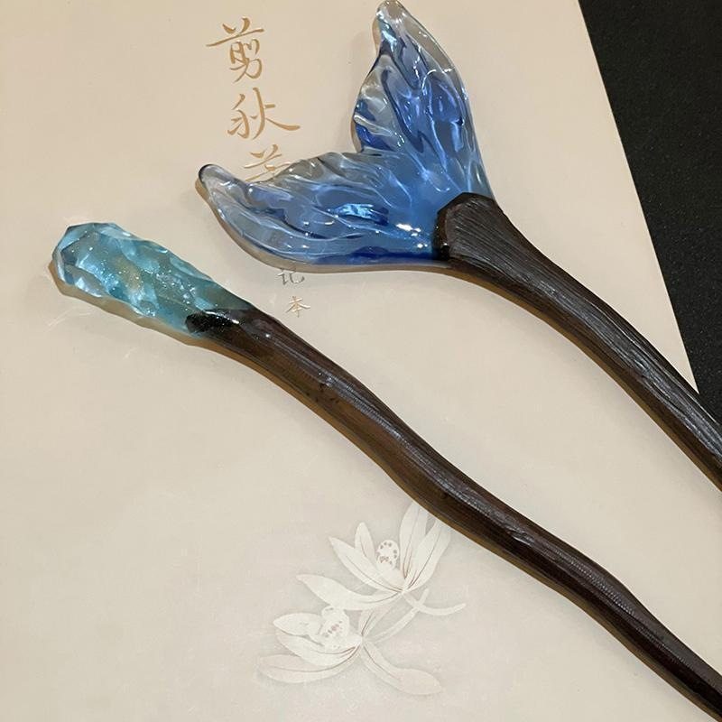 挽发头饰发簪一字夹设计美学玉簪蓝蝴蝶绝美发簪子中式小众蓝色女,饰品/流行首饰/时尚饰品新,发饰,淘宝优惠券,粉丝福利购,淘宝优惠卷