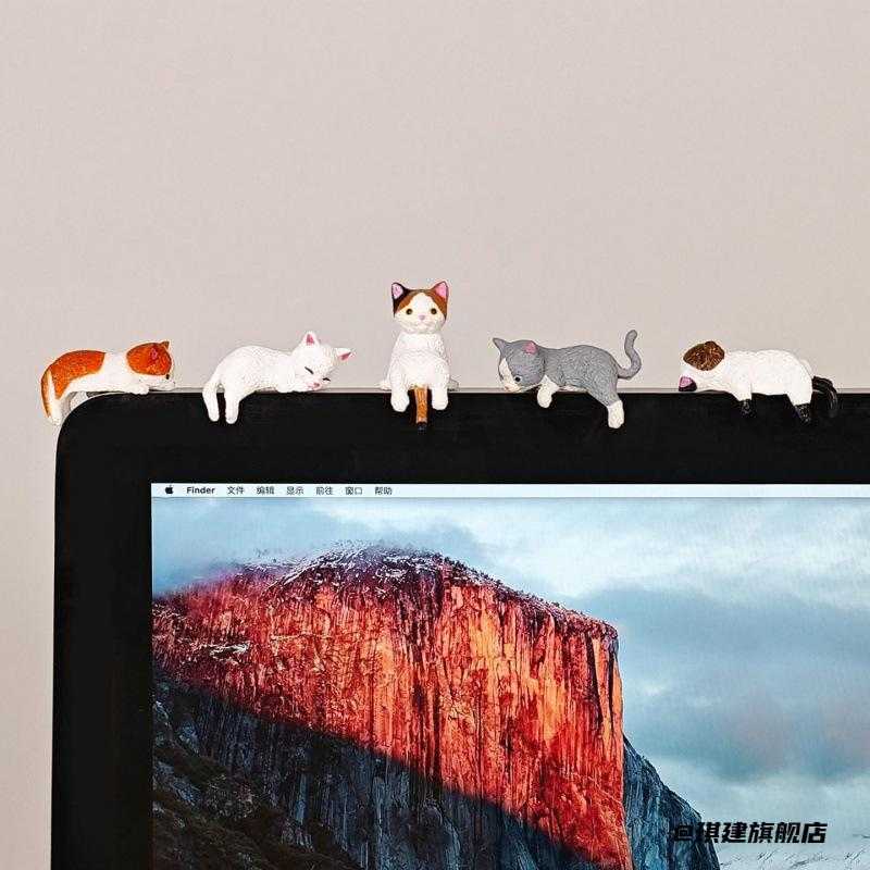 中控台猫咪摆件可爱四季通用小猫卡通小摆件电脑解压趴趴办公桌
