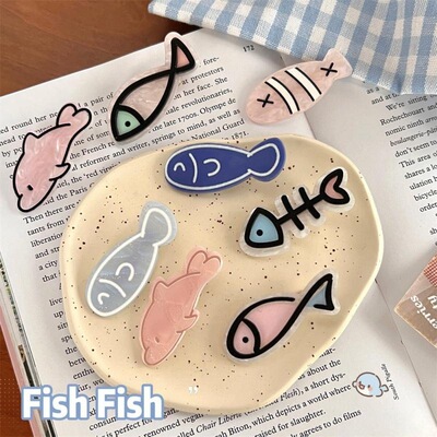 温柔童趣海豚侧边发夹少女碎发