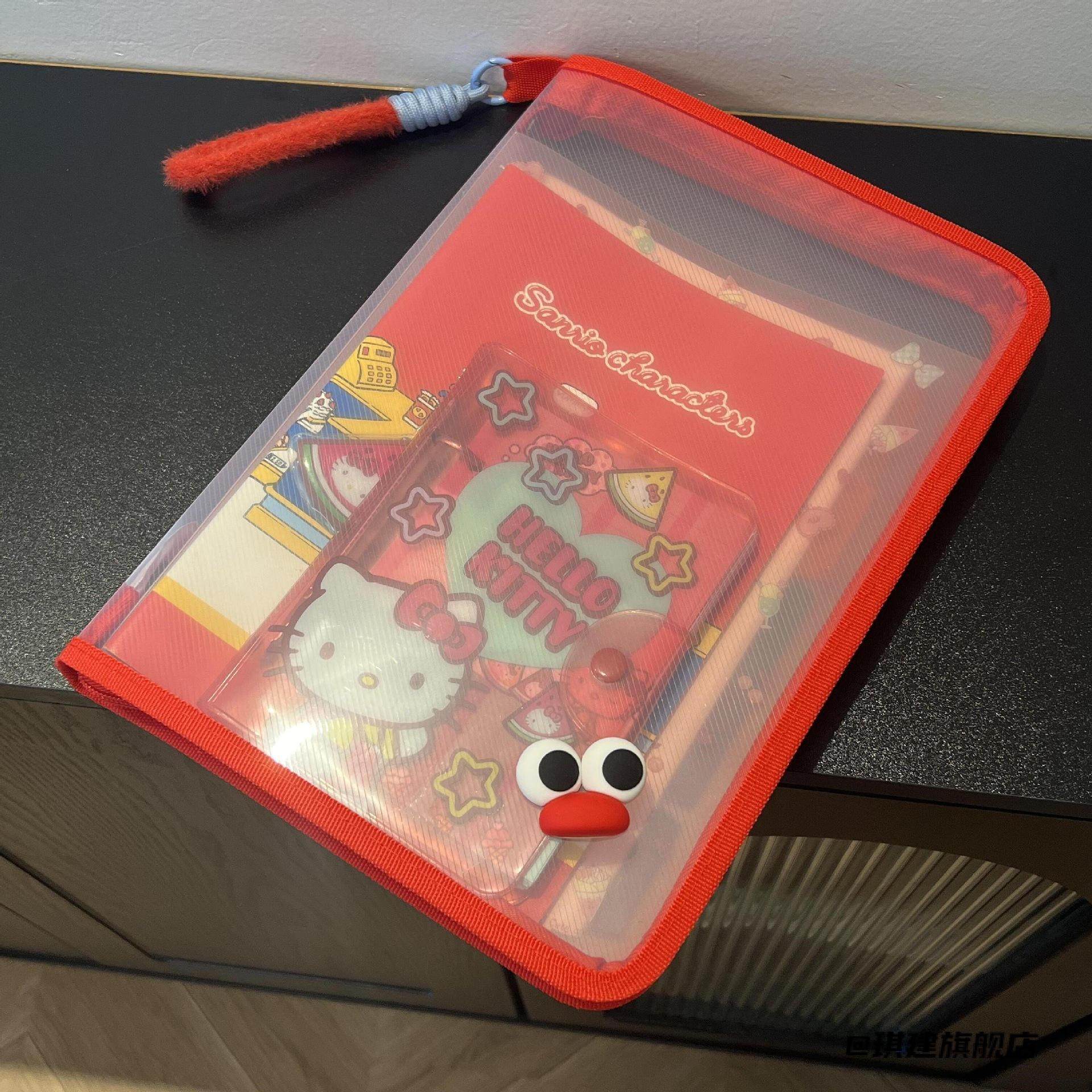 拉链式文件袋可装课本学生大容量多巴胺透明手提收纳袋A4加厚,收纳整理,绘本/图书收纳袋,淘宝优惠券,粉丝福利购,淘宝优惠卷