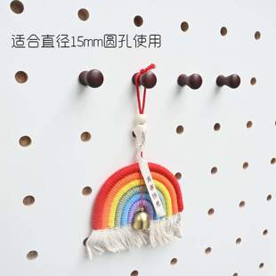 挂钩木塞置物架火柴棒棍钥匙扣收纳装饰火柴棍圆头挂钩胡桃色通用