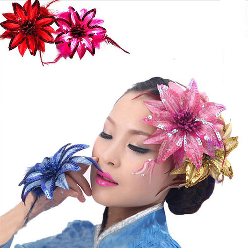 羽毛亮片头花手腕花头饰亮片花