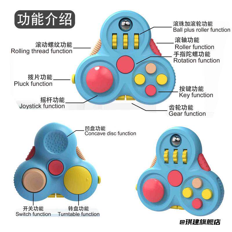 Fidget Pad陀螺创意解压手柄魔方二代游戏手柄指尖游戏