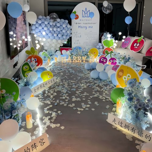 五月天主题告白求婚场景布置kt板