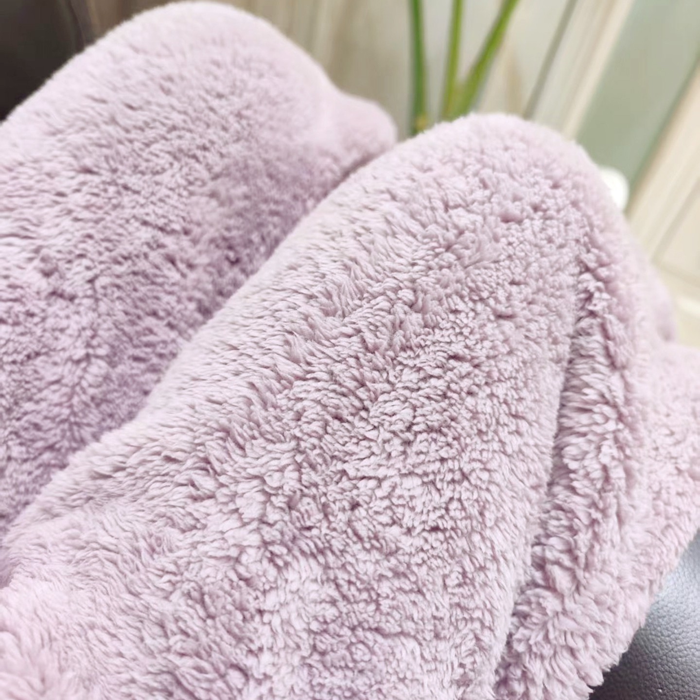 加厚双面舒棉绒缩口冬保暖紫睡裤