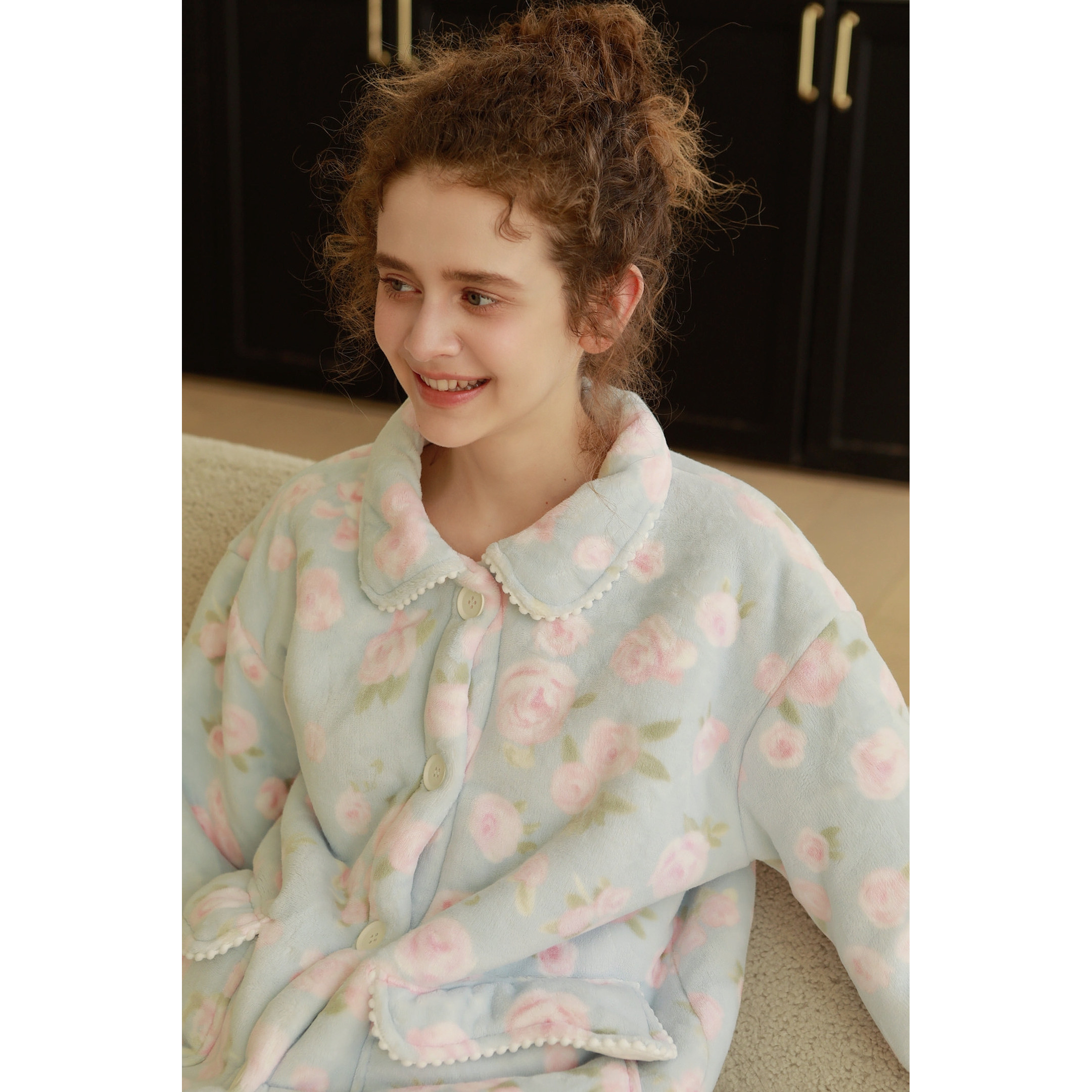 加厚双倍暖外穿羊羔绒女冬家居服