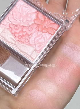 现货！保税直发日本本土版CANMAKE砍妹花瓣腮红/腮红膏cl01带刷子