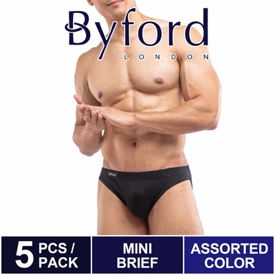 5条装百富Byford纯棉男士三角裤内裤纯色低腰柔软透气海外专柜
