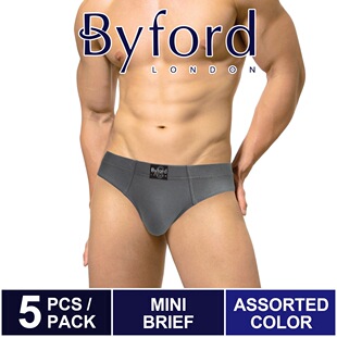 5条装百富Byford男士棉三角内裤纯色透气运动排汗抗菌海外专柜