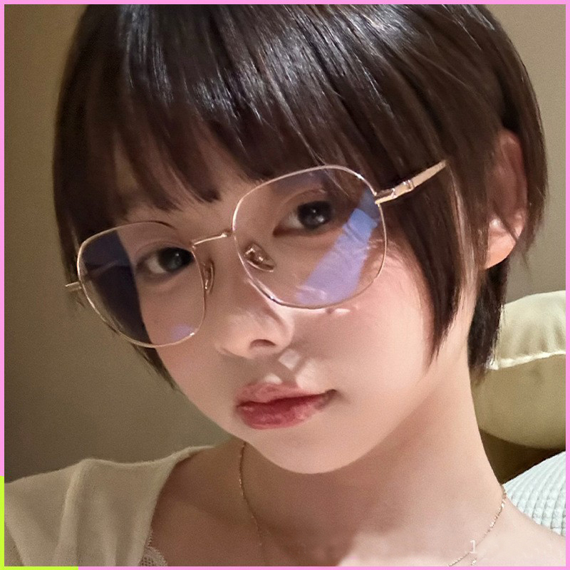小金丝纯钛可配度数眼镜框方框女百搭韩款近视光学架
