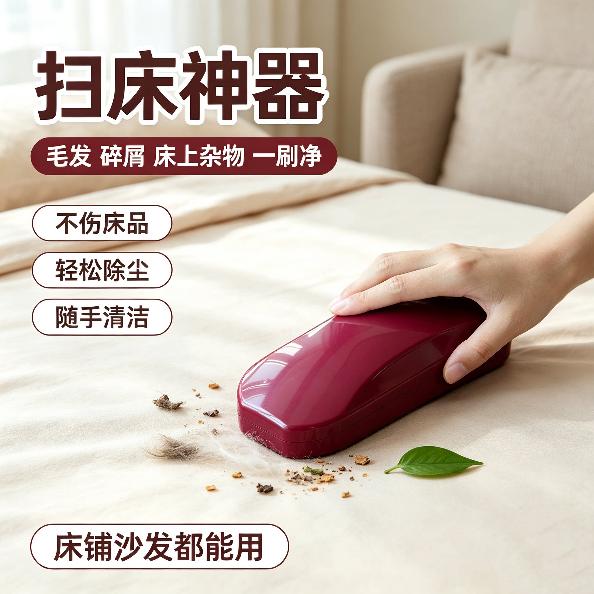 韩国扫床神器家用床刷清理床单刷床毛刷吸灰除尘刷清洁吸尘扫床刷