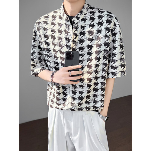 模特图~2026夏季冰感休闲中袖衬衫 Q1205/P40