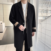 K536 模特图 P98 假两件过膝长裤 风衣外套 秋季 新款