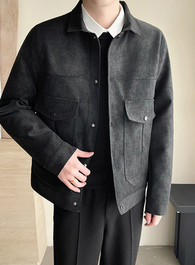 模特图~大码男装秋季皮夹克外套 K681/P115