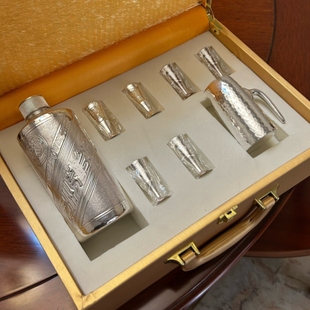 纯银酒瓶足银999纯手工白酒壶分酒器酒杯高端酒具家用商务礼品