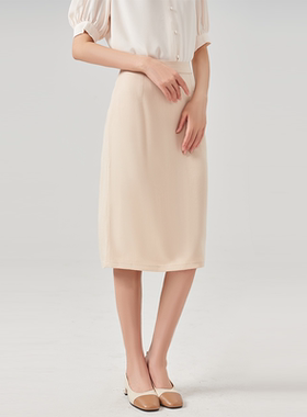 浅秋通勤风直筒半身裙百搭开叉裙子2024秋季新款5T21801