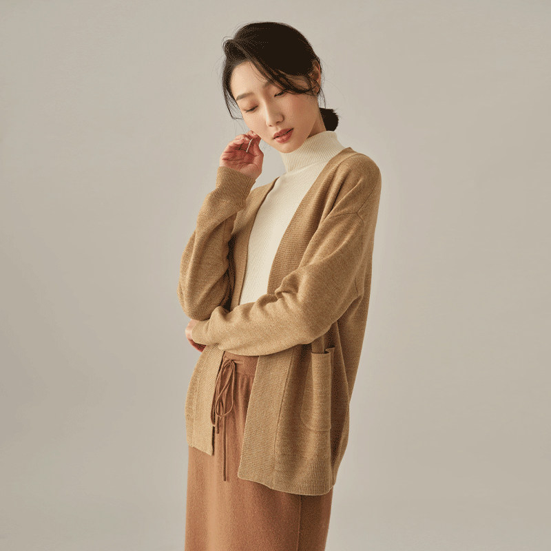 浅秋黄色中长款针织开衫上衣经典羊毛外套女秋季新款2T30305,女装/女士精品,毛针织衫,淘宝优惠券,粉丝福利购,淘宝优惠卷